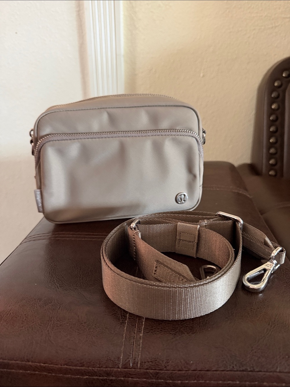 Lululemon Taupe women everywhere Crossbody Bag with Adjustable Strap 2L
